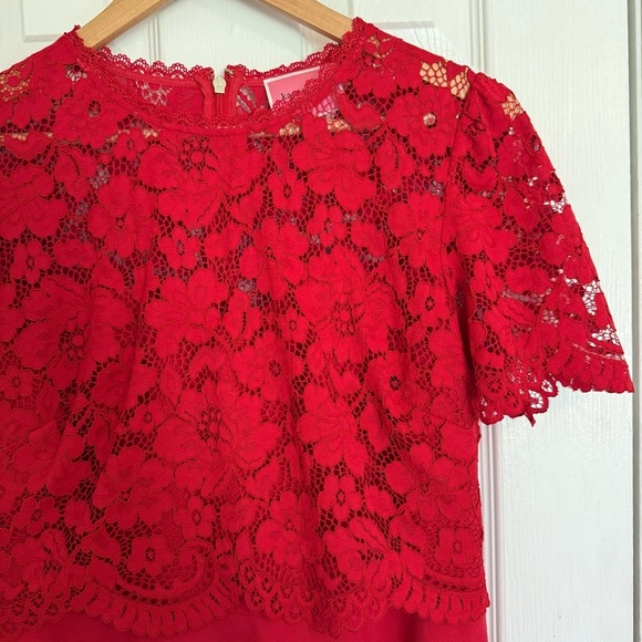 Kate Spade New York Rose Lace Bodice Ponte Dress Red Size 8 - Picture 6 of 16